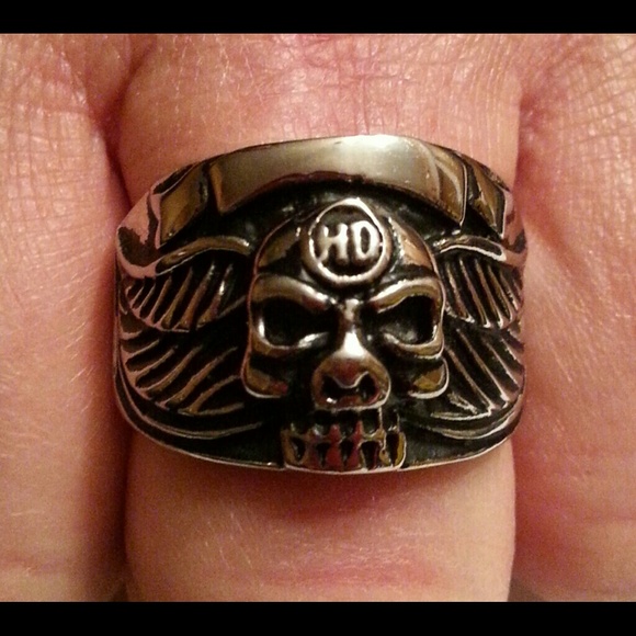 HARLEY DAVIDSON ~ WINGED-SKULL RING, NEW 10