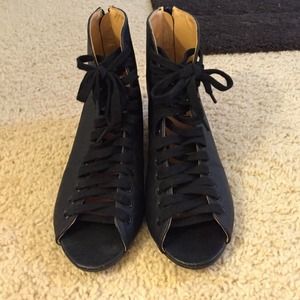 Lace up black boots