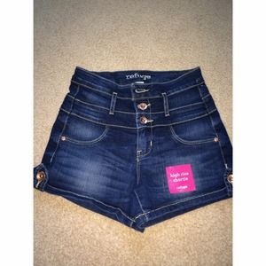 High Rise Denim Shorts