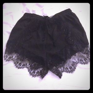 Black lace shorts