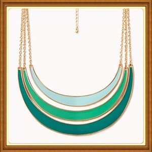 New green three rows stylish necklace