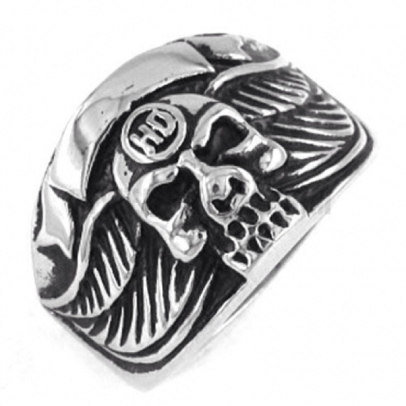 HARLEY DAVIDSON ~ WINGED-SKULL RING,NEW 11