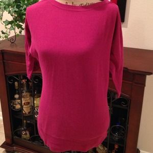 Rasberry sweater bundled with green sweater