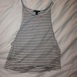 Horizontal stripes tank top black & grey