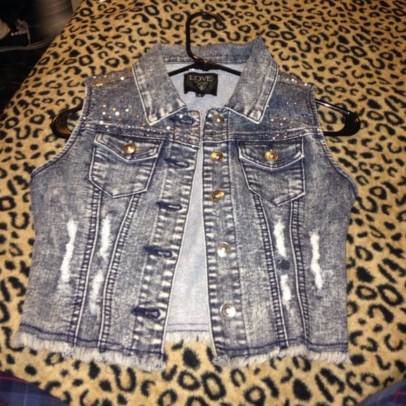 Denim vest.