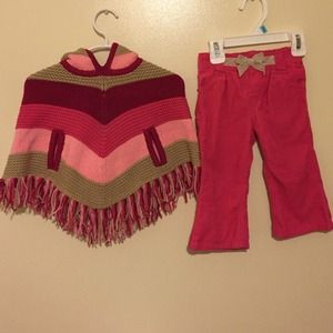 ❌sold❌ Toddlers Poncho with matching pants