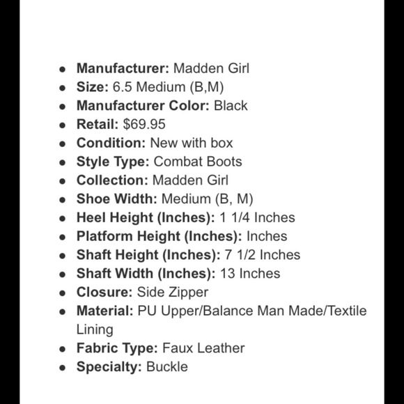 Black Combat Style Boot. Adorable! Price is firm - Picture 3 of 3