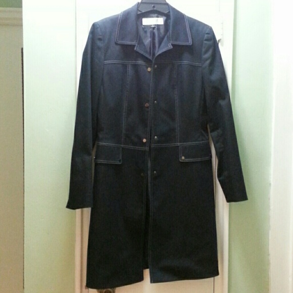 Tahari navy blue denim jacket