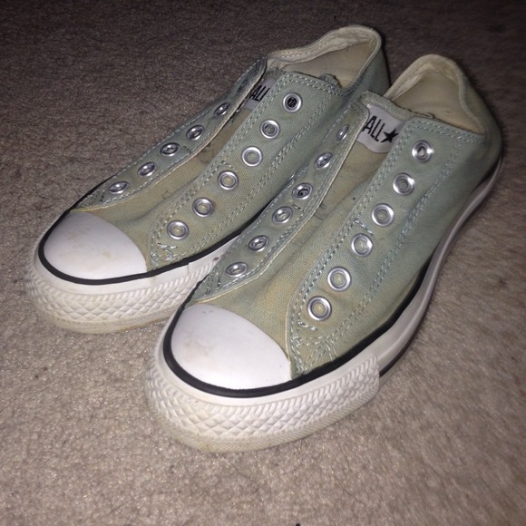 Blue/Green No Lace Converse