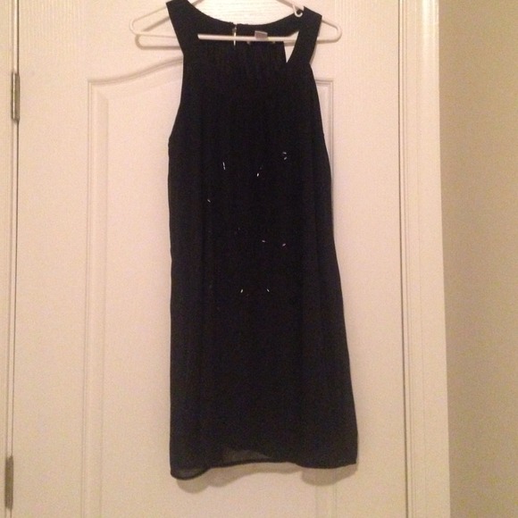 Black dress with beading detail