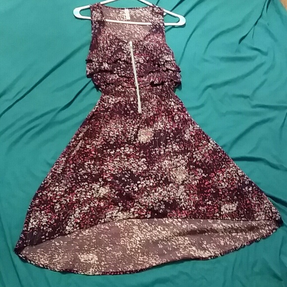 Hi - low zip front dress