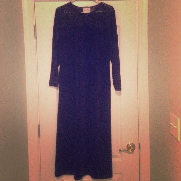 Vintage DVF Velvet Black Dress