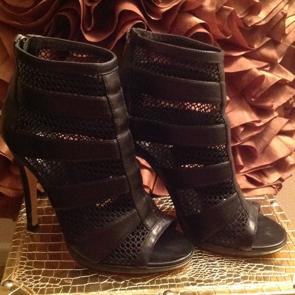 Sexy Net and Leather Boots (Great Condition)