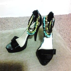 6 inch heel with beaded anklet never worn