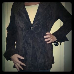 12/14 SALE Brown leather coat