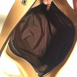 Interior pics tan Coach bag