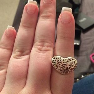 Sterling silver heart ring.
