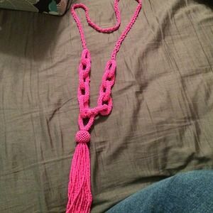 Long pink beaded necklace. Never worn.