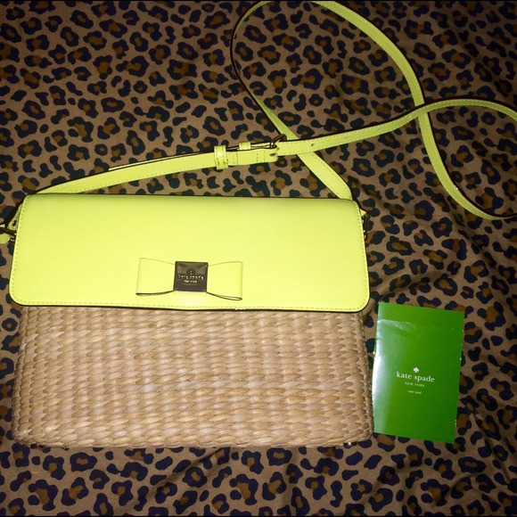 Kate Spade Vita Limoni Yellow Straw Crossbody