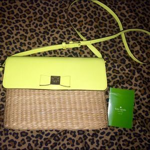 Kate Spade Vita Limoni Yellow Straw Crossbody