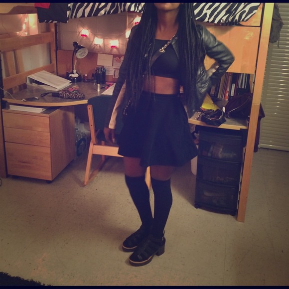 AA black corduroy circle skirt!