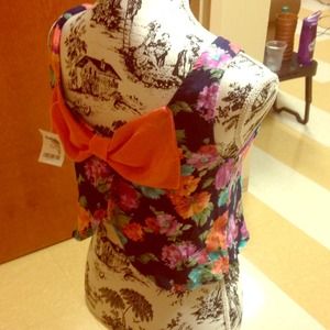 Charlotte Russe Crop Top with Back Bow Detail