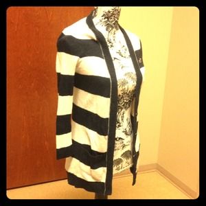 Hollister Navy-White Striped Cardigan