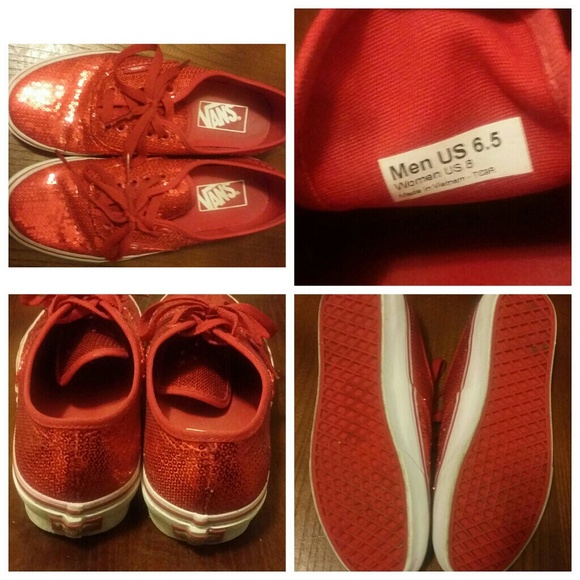 Vans Red Sparkle Casual Shoes