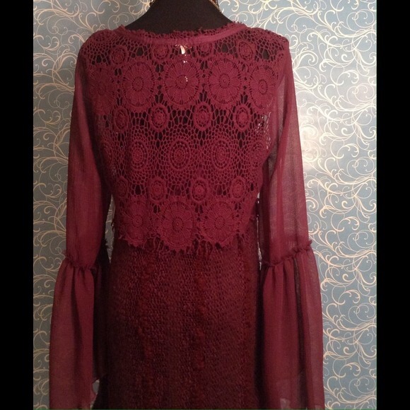FREE PEOPLE AURORA CROCHET DRESS NWT$168 SMALL - Picture 4 of 4