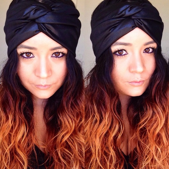 Faux turban in faux leather