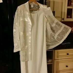 2 piece 100% polyster white dress