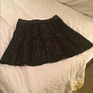 Ann Taylor black eyelet skirt