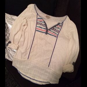 Lucky Brand embroidered shirt. Size Large