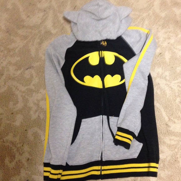 Batman zip down hoodie with ears