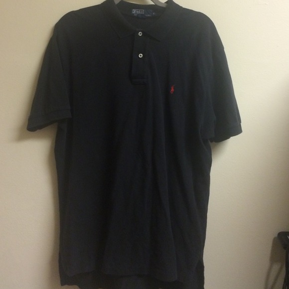 Men's black short sleeve polo