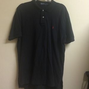 Men's black short sleeve polo