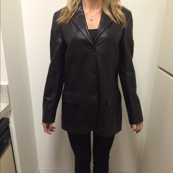 Black leather jacket