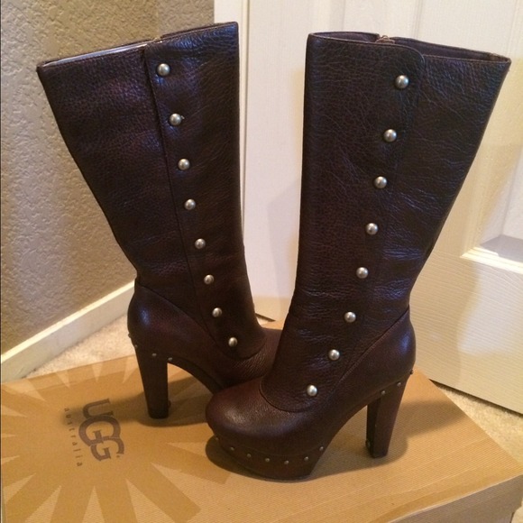 UGG Cosima Tall Leather High Heel Boots