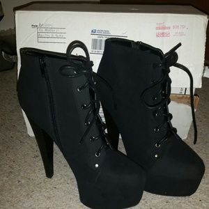 Platform Heeled Booties