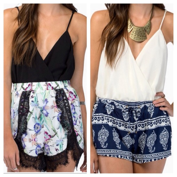 BUNDLE black wrap bodysuit and cream wrap bodysuit