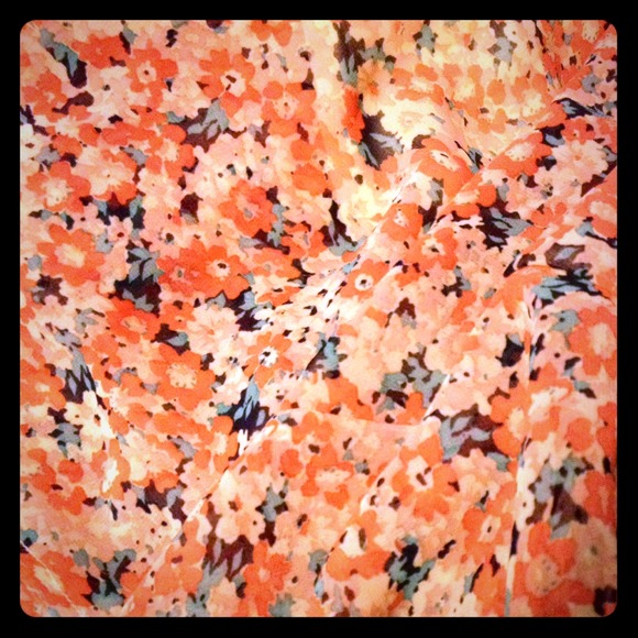 High lo floral skirt