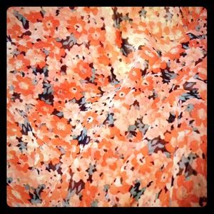 High lo floral skirt