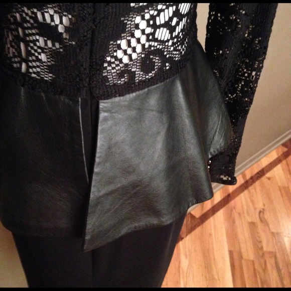 Zara lace leather peplum dress - Picture 4 of 4
