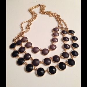 Gray & Black Stone Statement Necklace