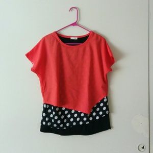 Orange poka dot  tshirt