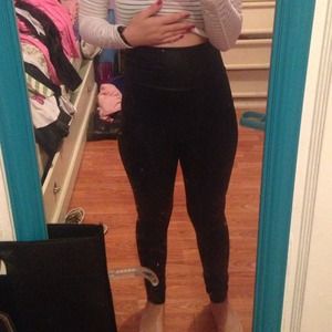 High waisted faux leather leggings