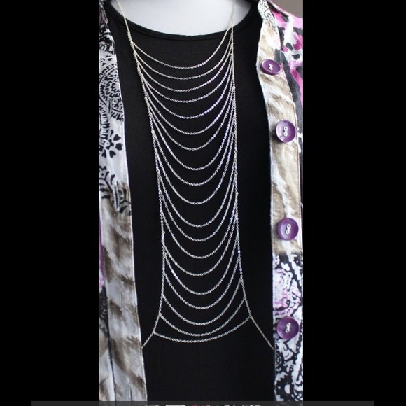 New Silver Multilayer Body Chain Necklace