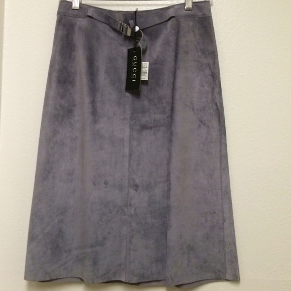 Gucci purple leather skirt
