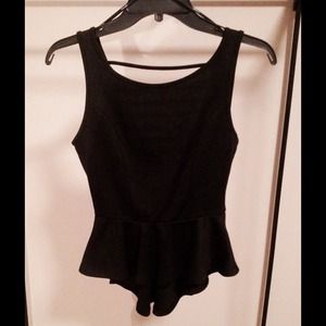 Black Open Back Bow Peplum 🎀