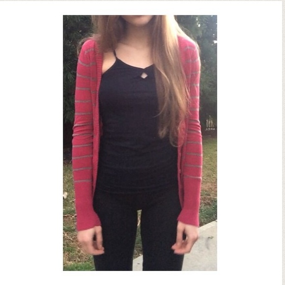 Target • Maroon Striped Cardigan - Picture 3 of 4
